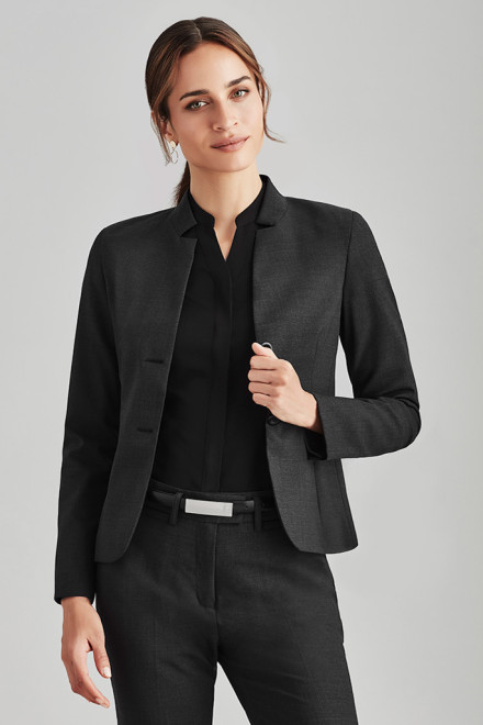 Short Jacket with Reverse Lapel (Poly/Wool)