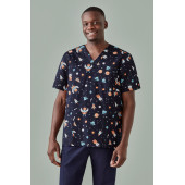 Space Party Mens Scrub Top