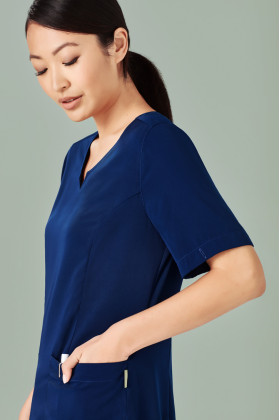 Poly Tailored Fit Round Neck Scrubs Ladies Top (6 Colours)