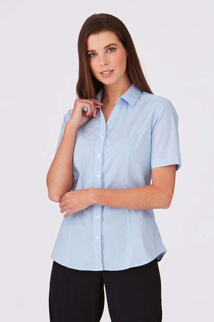 City Stretch Pinfeather Ladies S/S Shirt