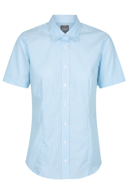 Carson Dobby Stripe Ladies S/S Shirt